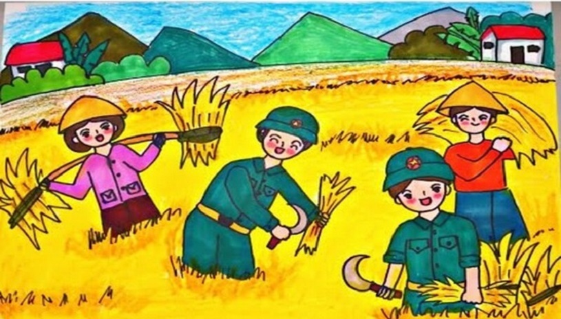 Vẽ tranh đề tài chú bộ đội